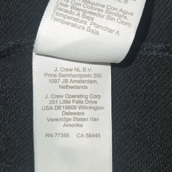 J. Crew Original Puff Sleeve Sweatshirt Dress Black Med Long Sleeve Shift BA957 - Picture 10 of 11